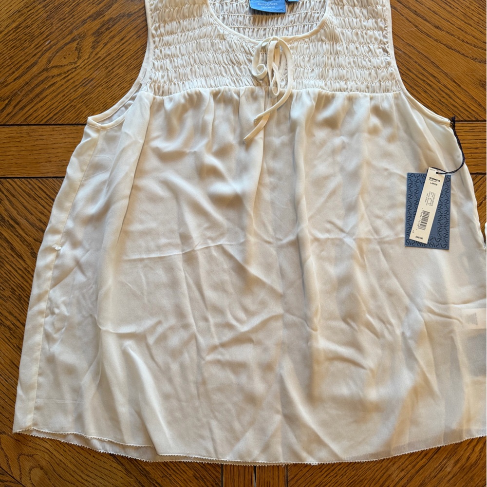 Simply Vera Vera Wang White Sleeveless Blouse
